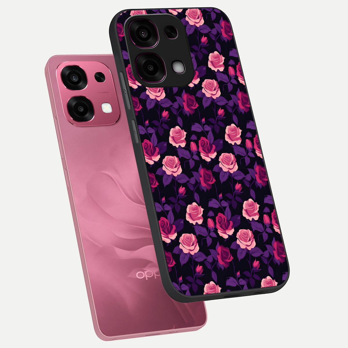  Rose Garden Twilight phone case For Oppo F31 5G showing premium glass back cover with detailed artwork