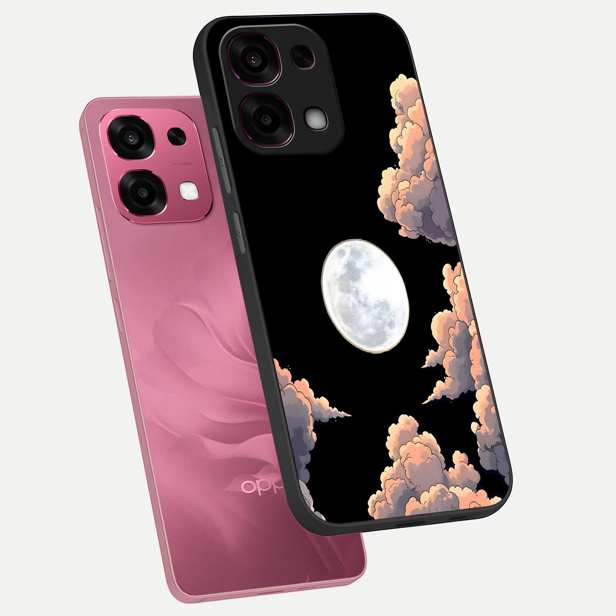  Shade Cloud Moon phone case For Oppo F31 5G showing premium glass back cover with detailed artwork