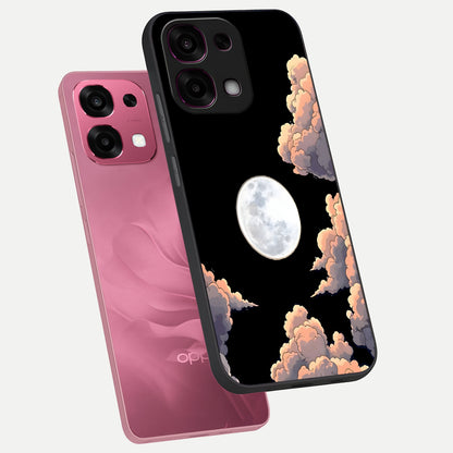  Shade Cloud Moon phone case For Oppo F31 5G showing premium glass back cover with detailed artwork
