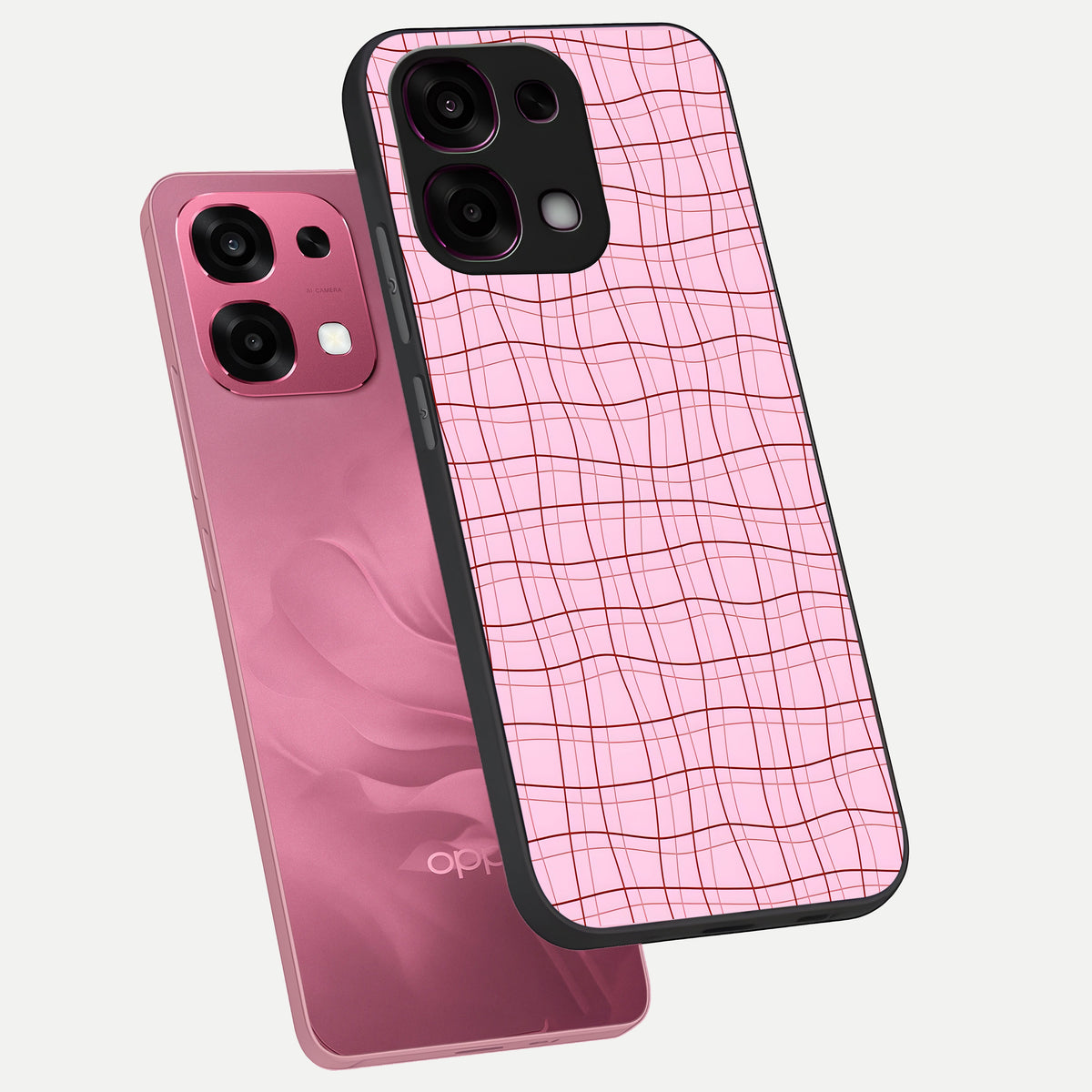  Soft Grid Bliss phone case For Oppo F31 5G showing premium glass back cover with detailed artwork