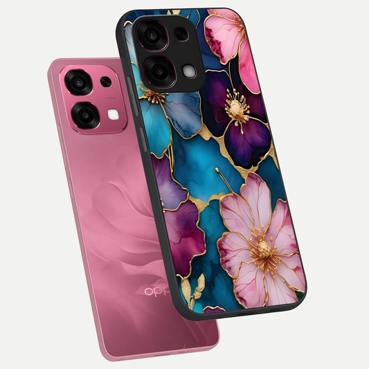  Sparkle Floral phone case For Oppo F31 5G showing premium glass back cover with detailed artwork