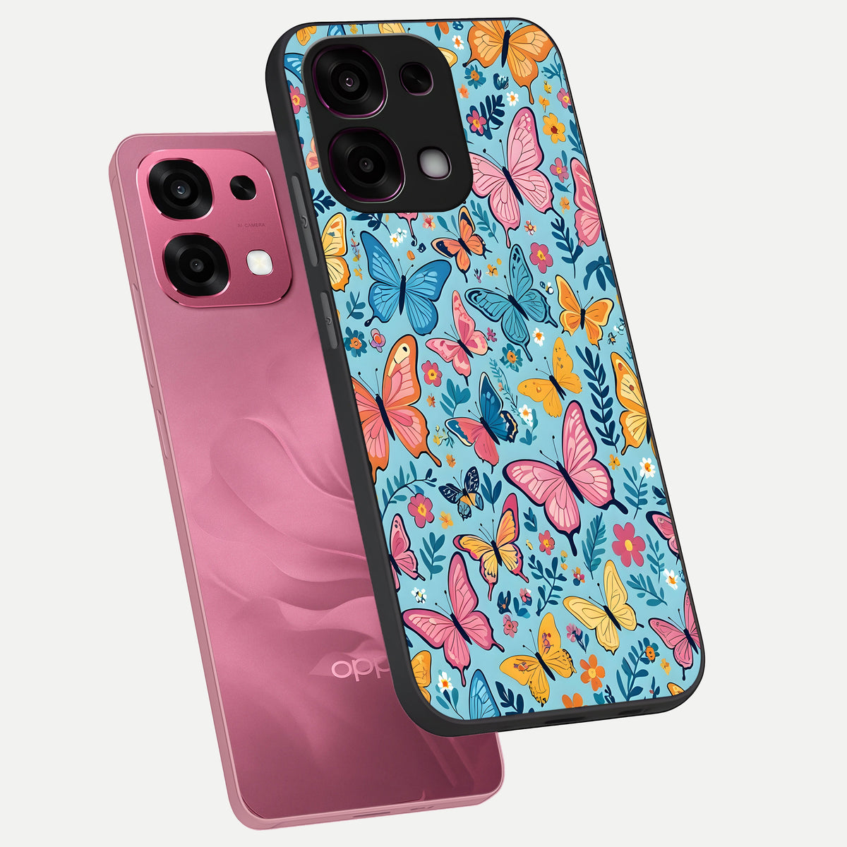  Spring Wing Garden phone case For Oppo F31 5G showing premium glass back cover with detailed artwork