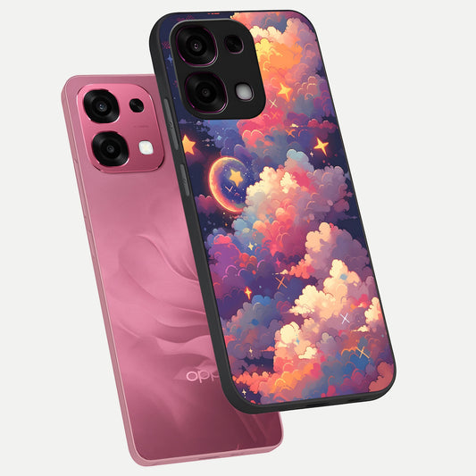  Starlit Dream Clouds phone case For Oppo F31 5G showing premium glass back cover with detailed artwork