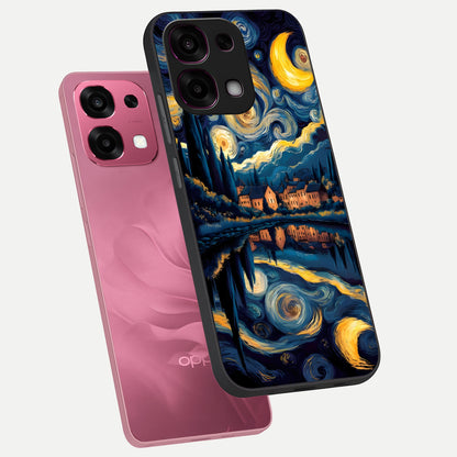  Starry Sky Serenity phone case For Oppo F31 5G showing premium glass back cover with detailed artwork