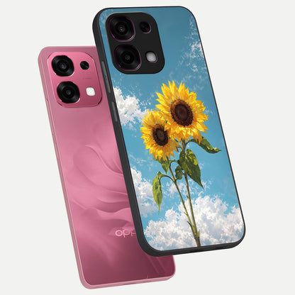 Sunlit Daisy Glow phone case For Oppo F31 5G showing premium glass back cover with detailed artwork