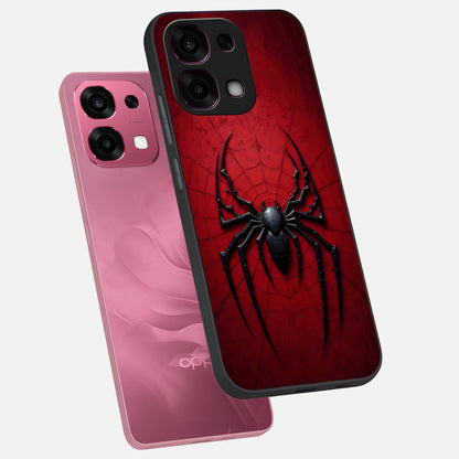  Superhero Web Emblem phone case For Oppo F31 5G showing premium glass back cover with detailed artwork