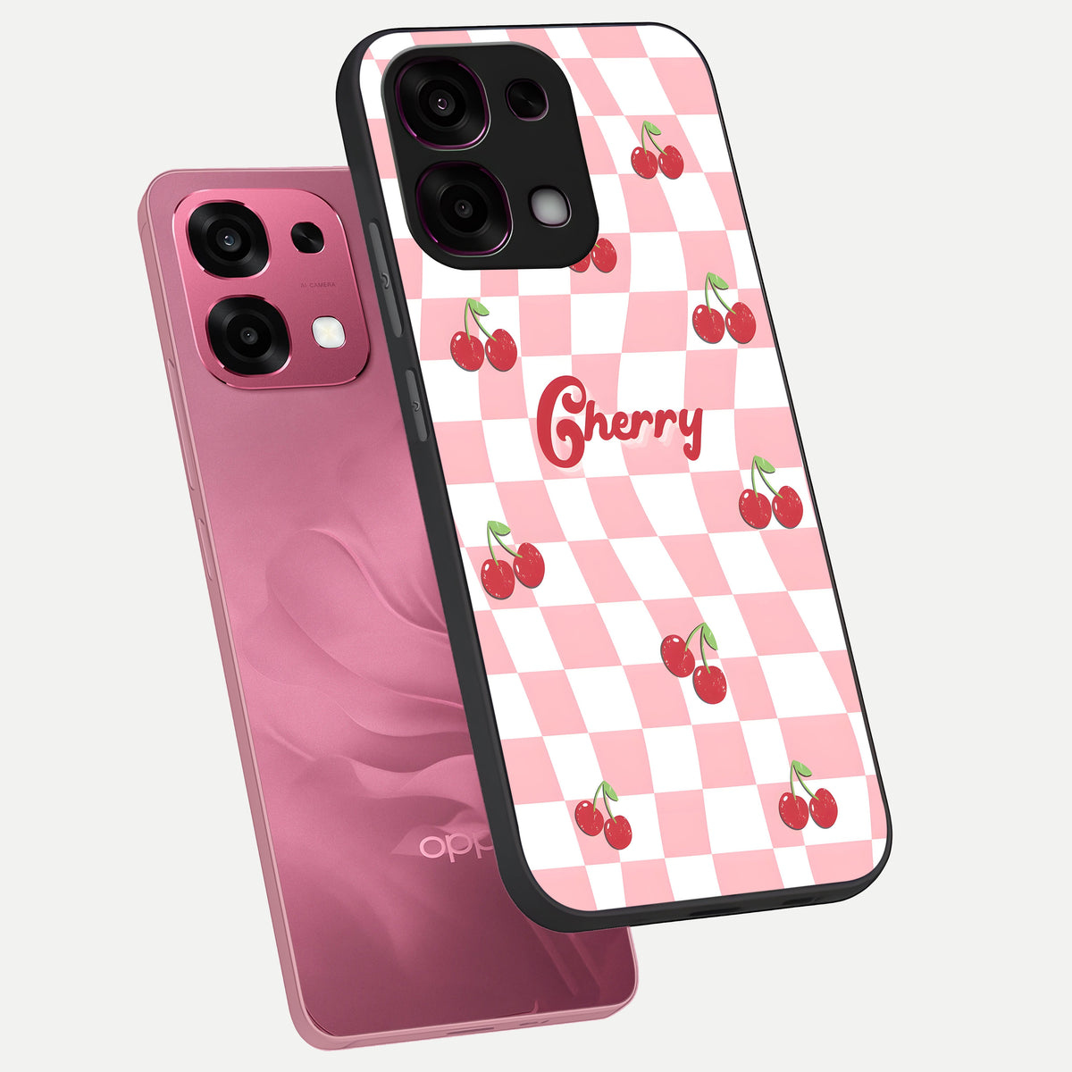  Sweet Cherry Vibes phone case For Oppo F31 5G showing premium glass back cover with detailed artwork