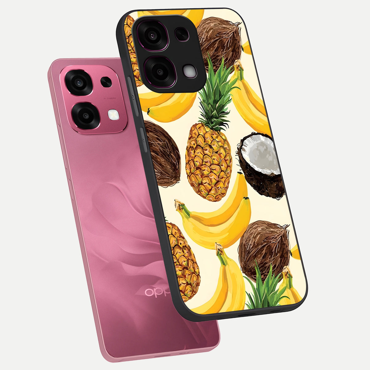  Tropical Fruit Mood phone case For Oppo F31 5G showing premium glass back cover with detailed artwork