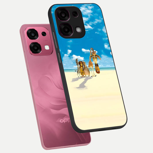  Tropical Fun Squad phone case For Oppo F31 5G showing premium glass back cover with detailed artwork