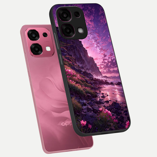  Twilight Blossom Coast phone case For Oppo F31 5G showing premium glass back cover with detailed artwork