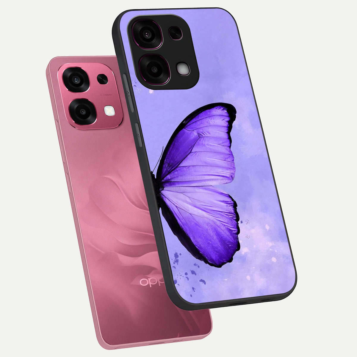  Violet Dream Wing phone case For Oppo F31 5G showing premium glass back cover with detailed artwork