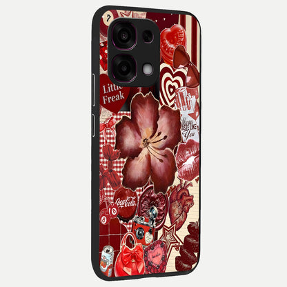  Aesthetic Little Freak back cover For Oppo F31 5G slim fit glass case with vibrant aesthetic design