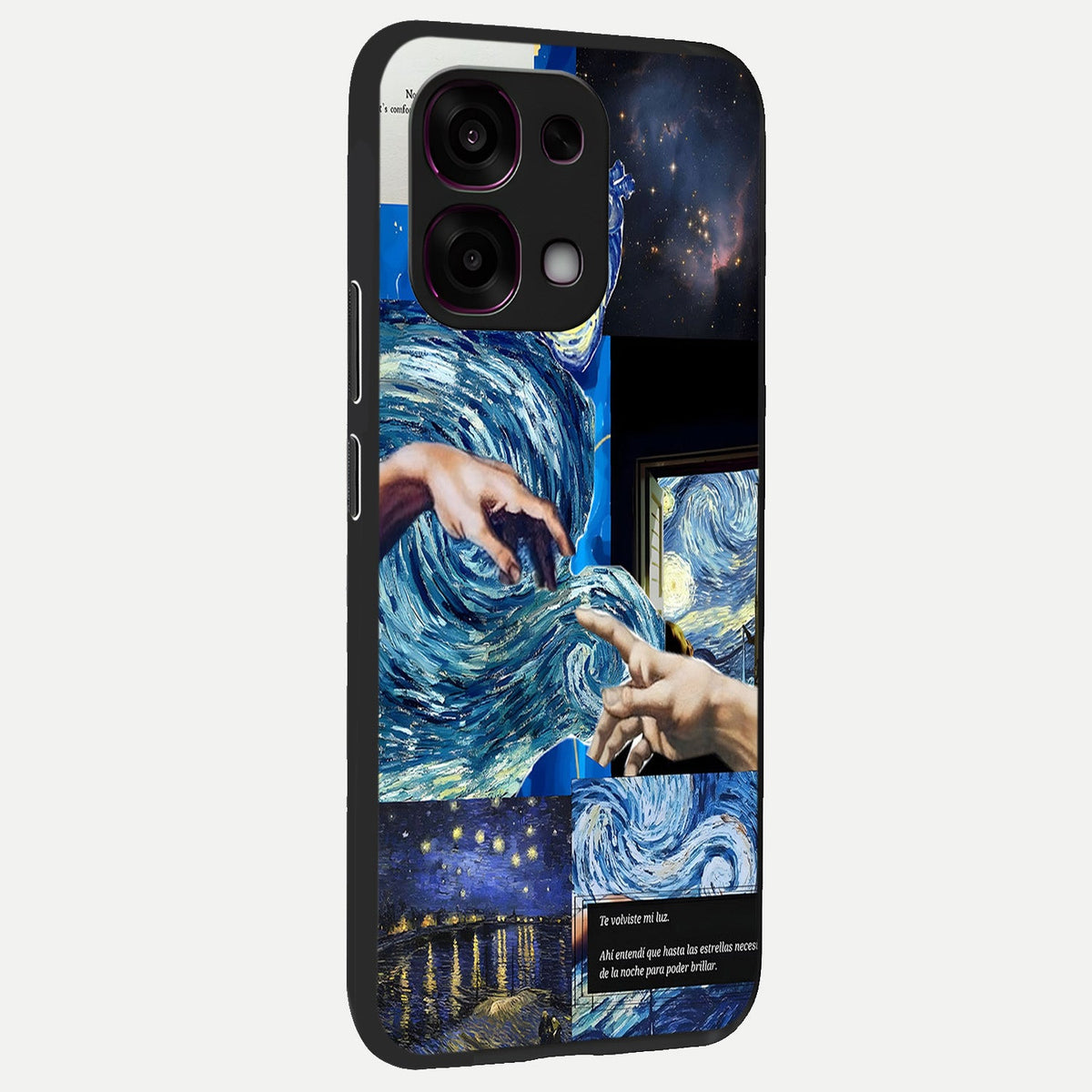  Aesthetic Vando Hands back cover For Oppo F31 5G slim fit glass case with vibrant aesthetic design