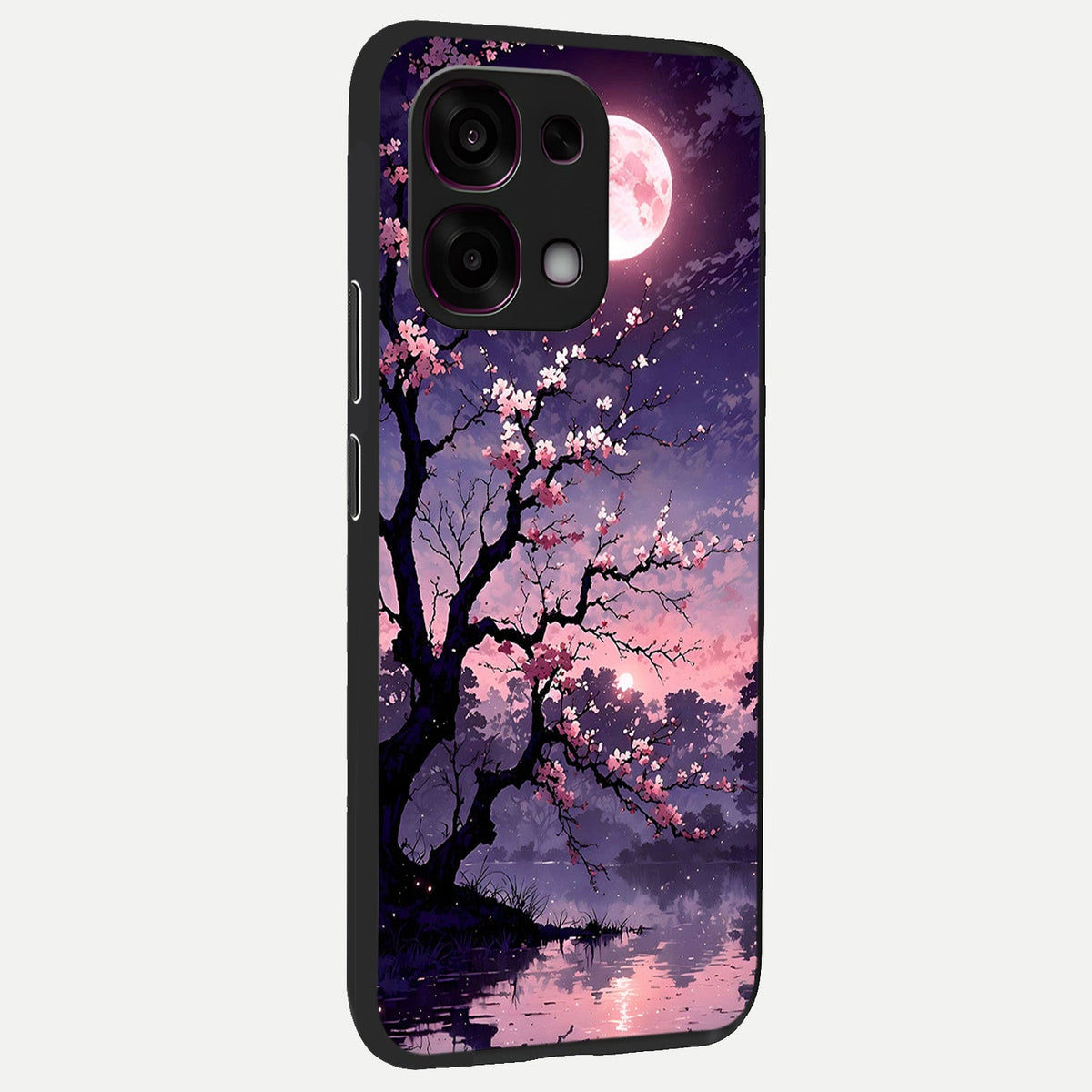  Blossom Pink Moon back cover For Oppo F31 5G slim fit glass case with vibrant aesthetic design