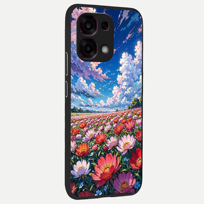  Blossom Sky Field back cover For Oppo F31 5G slim fit glass case with vibrant aesthetic design