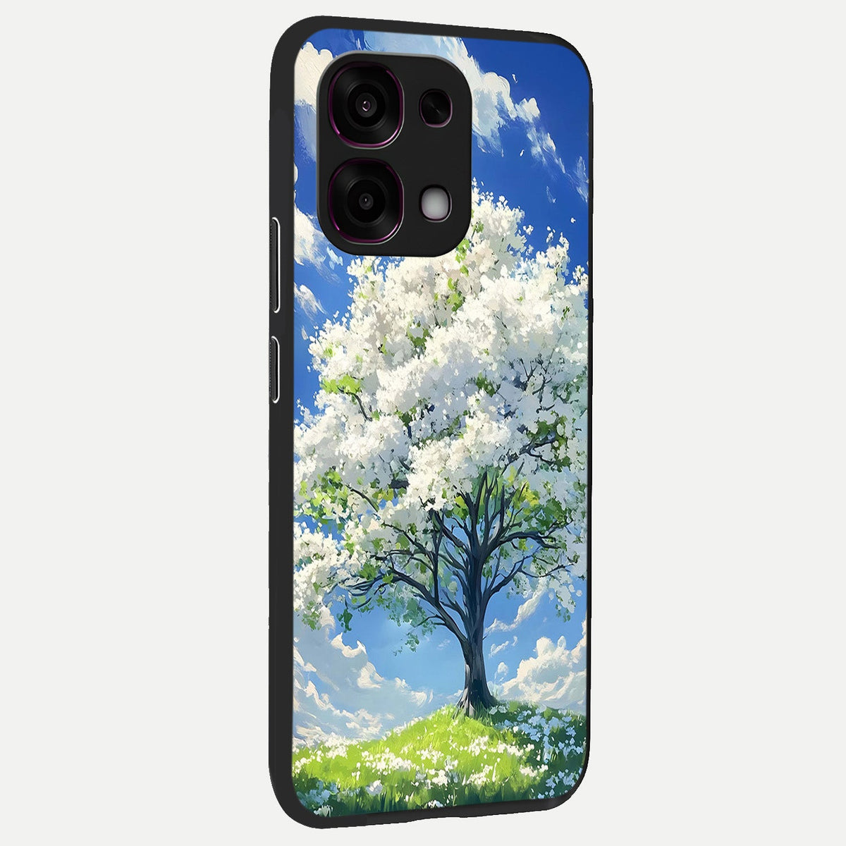  Blossom Sky Serenity back cover For Oppo F31 5G slim fit glass case with vibrant aesthetic design