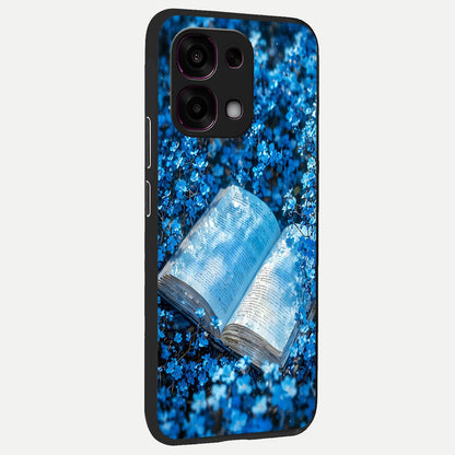  Blue Bloom Tales back cover For Oppo F31 5G slim fit glass case with vibrant aesthetic design