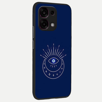  Blue Evil Eye back cover For Oppo F31 5G slim fit glass case with vibrant aesthetic design