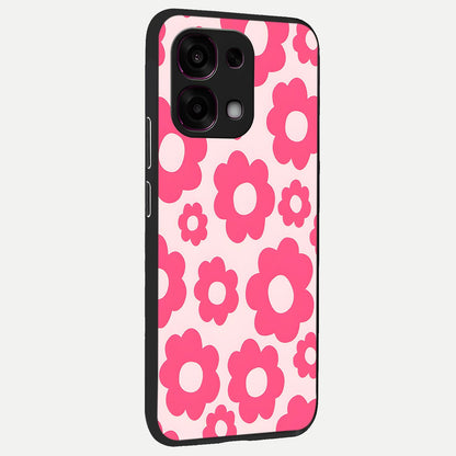  Blush Flower Pop back cover For Oppo F31 5G slim fit glass case with vibrant aesthetic design
