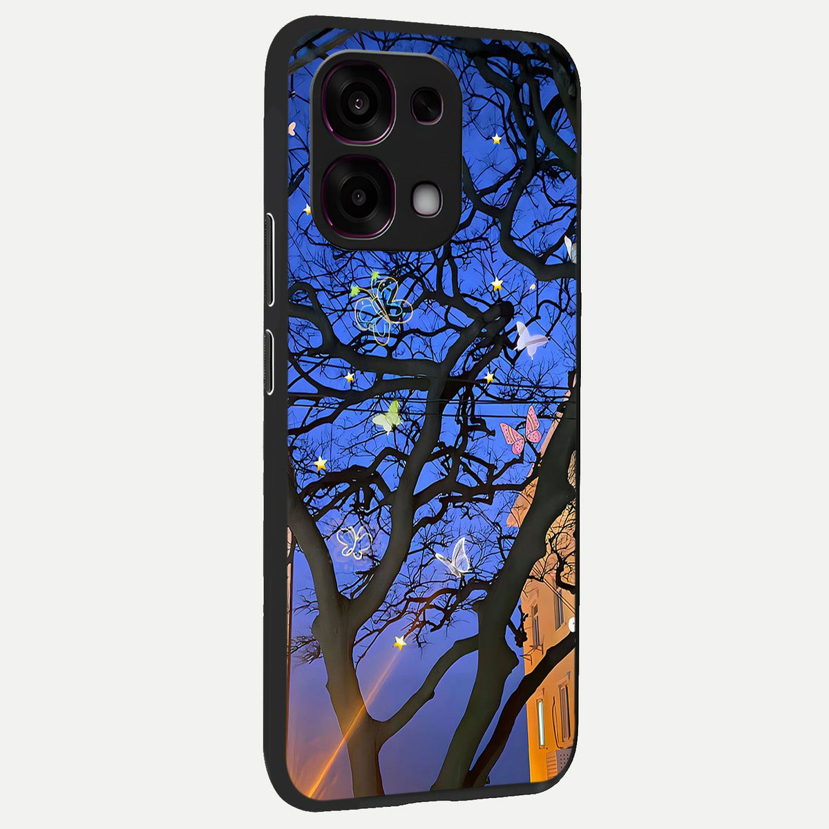  Butterfly Night Magic back cover For Oppo F31 5G slim fit glass case with vibrant aesthetic design