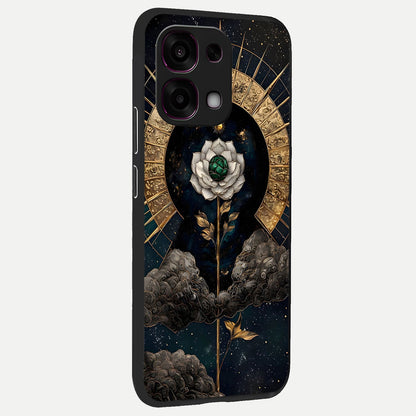  Celestial Lotus Morang back cover For Oppo F31 5G slim fit glass case with vibrant aesthetic design