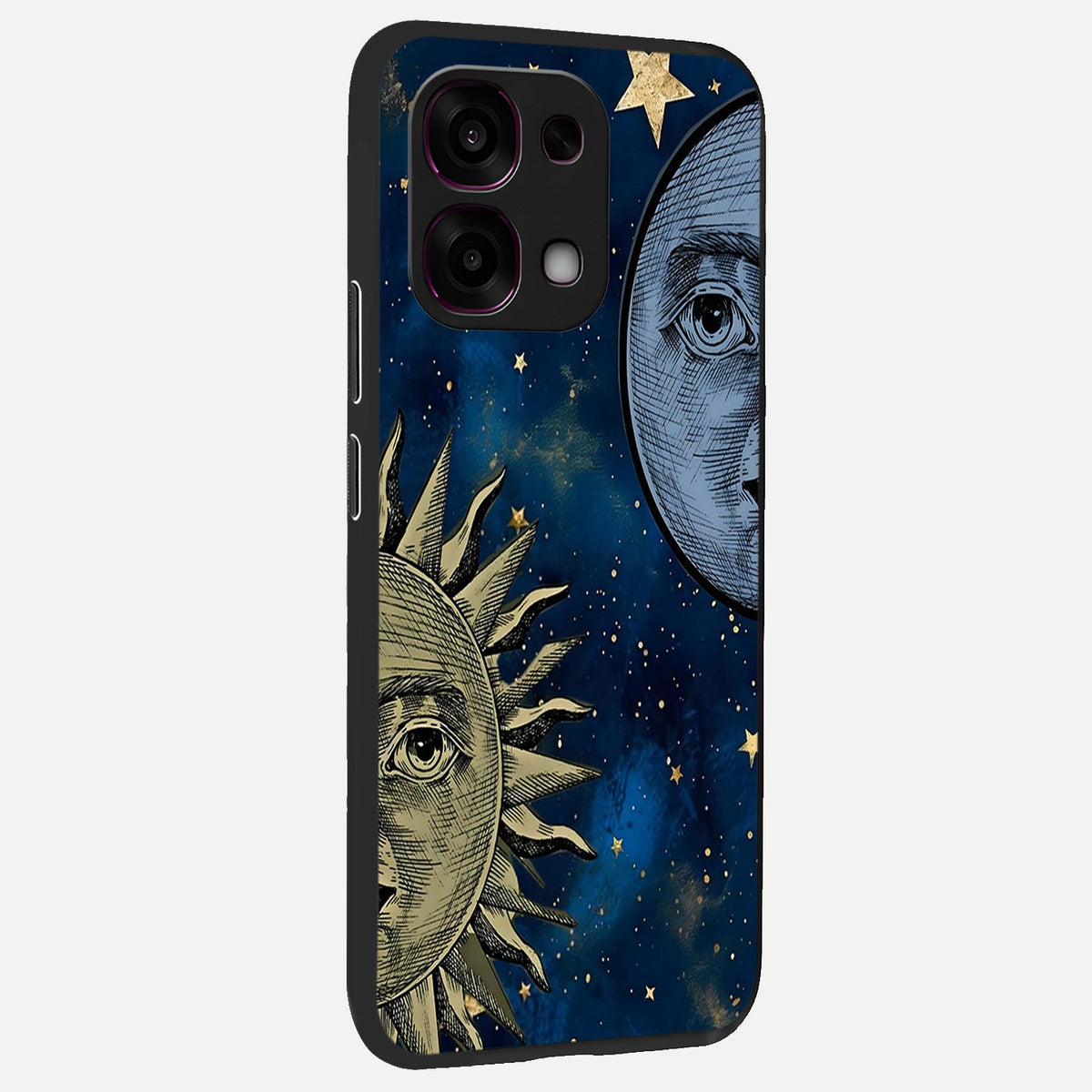  Celestial Moon With Sun back cover For Oppo F31 5G slim fit glass case with vibrant aesthetic design