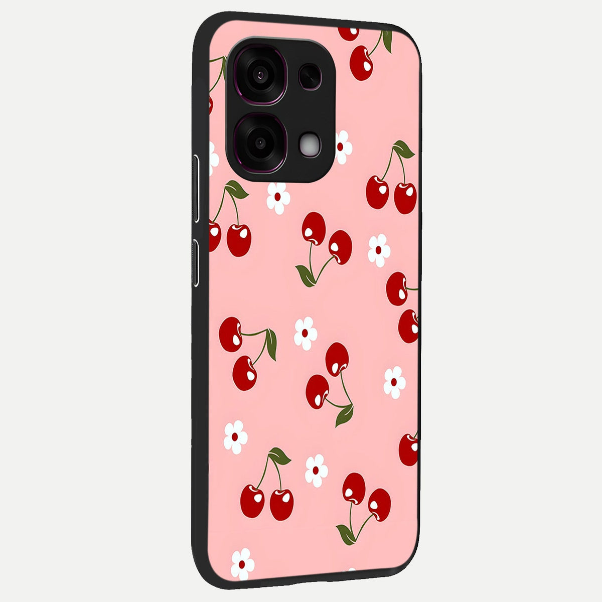  Cherry Love Mood back cover For Oppo F31 5G slim fit glass case with vibrant aesthetic design
