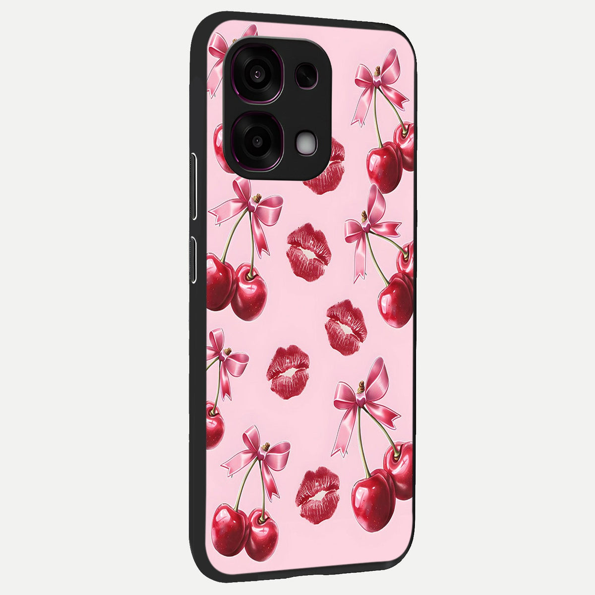  Cherry With Lips back cover For Oppo F31 5G slim fit glass case with vibrant aesthetic design