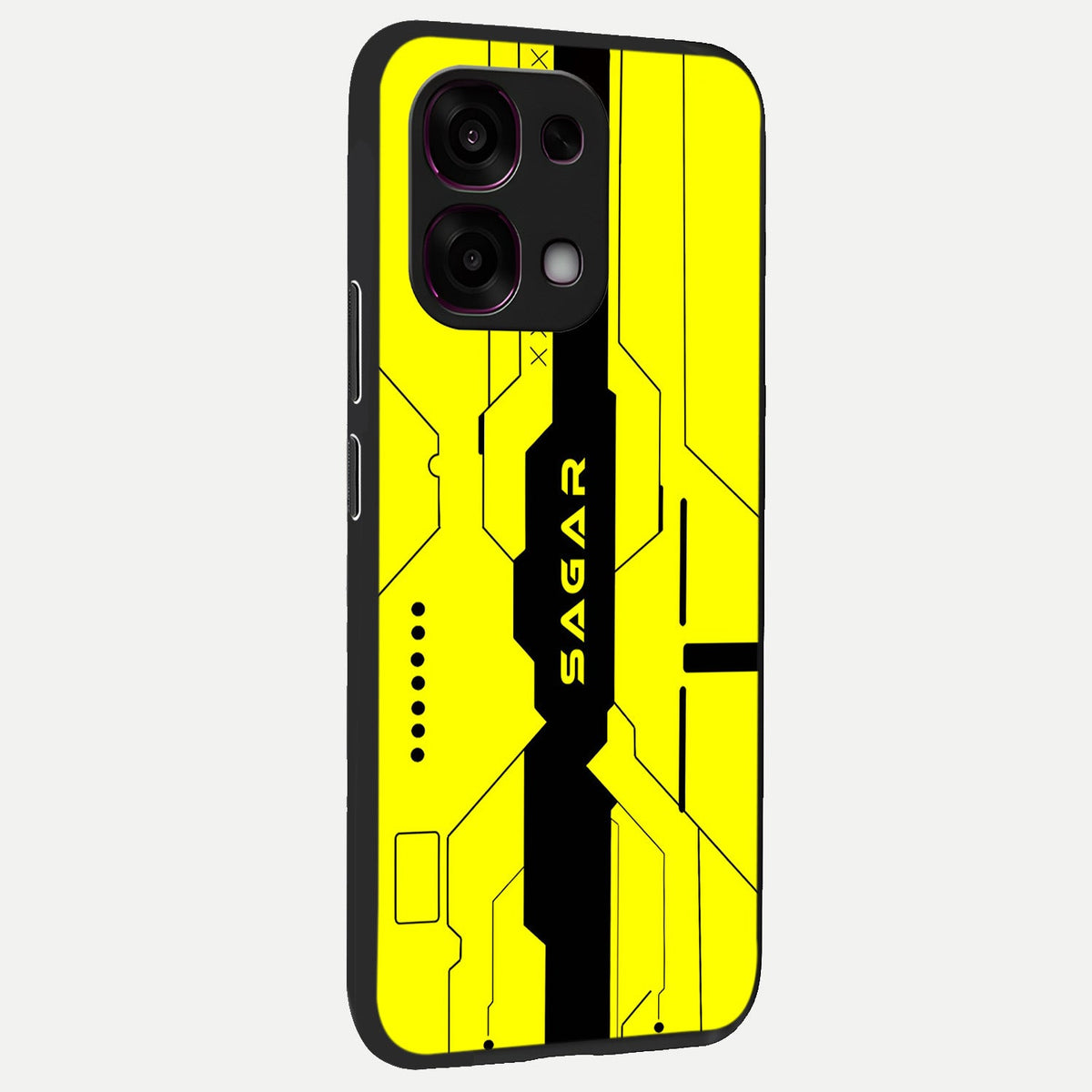  Circuit CYBERPUNK Custom Name back cover For Oppo F31 5G slim fit glass case with vibrant aesthetic design