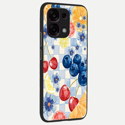  Citrus Bloom Joy back cover For Oppo F31 5G slim fit glass case with vibrant aesthetic design