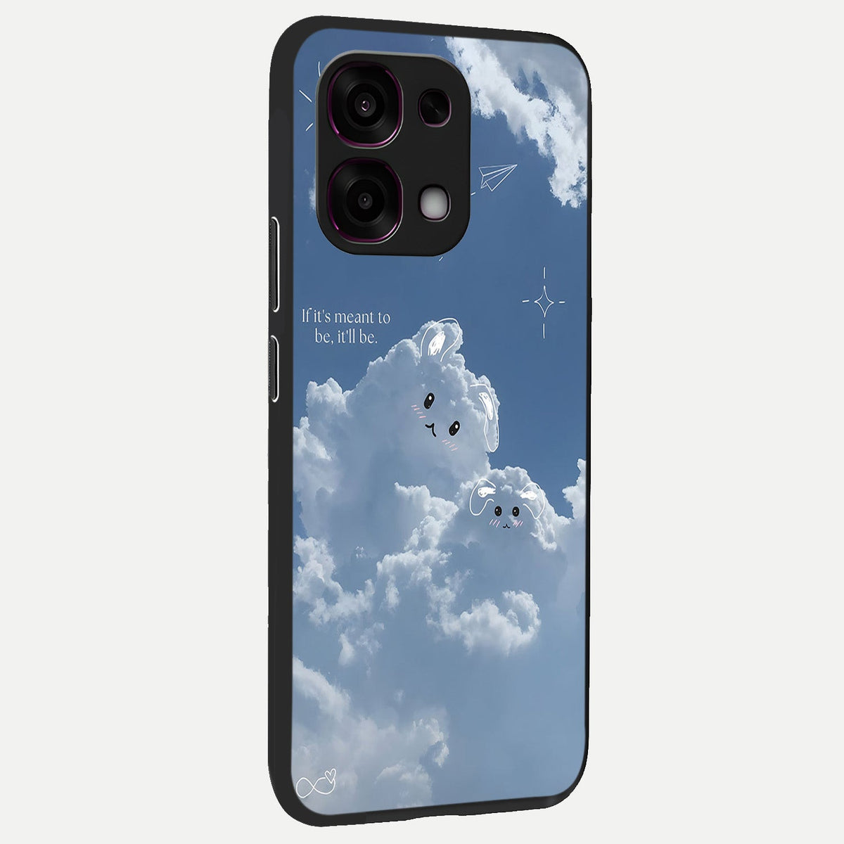  Cloud Bunny Dreams back cover For Oppo F31 5G slim fit glass case with vibrant aesthetic design