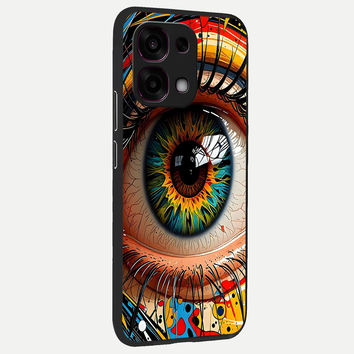  Colorful Eye back cover For Oppo F31 5G slim fit glass case with vibrant aesthetic design