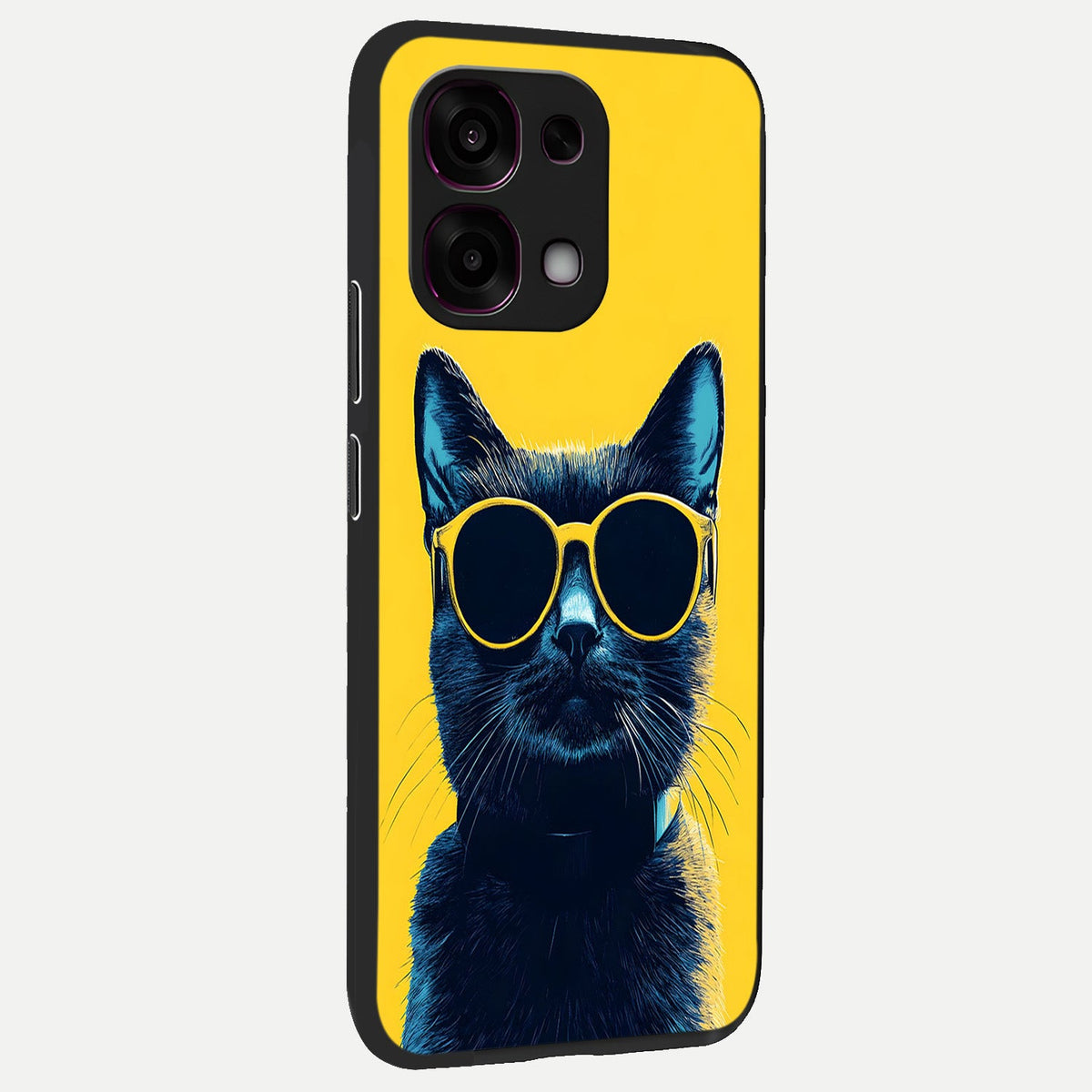  Cool Cat Vibes back cover For Oppo F31 5G slim fit glass case with vibrant aesthetic design
