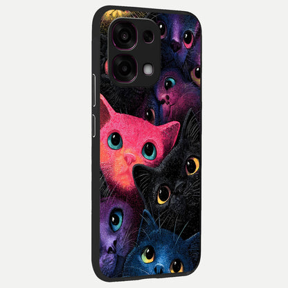  Cosmic Cats Dreams back cover For Oppo F31 5G slim fit glass case with vibrant aesthetic design