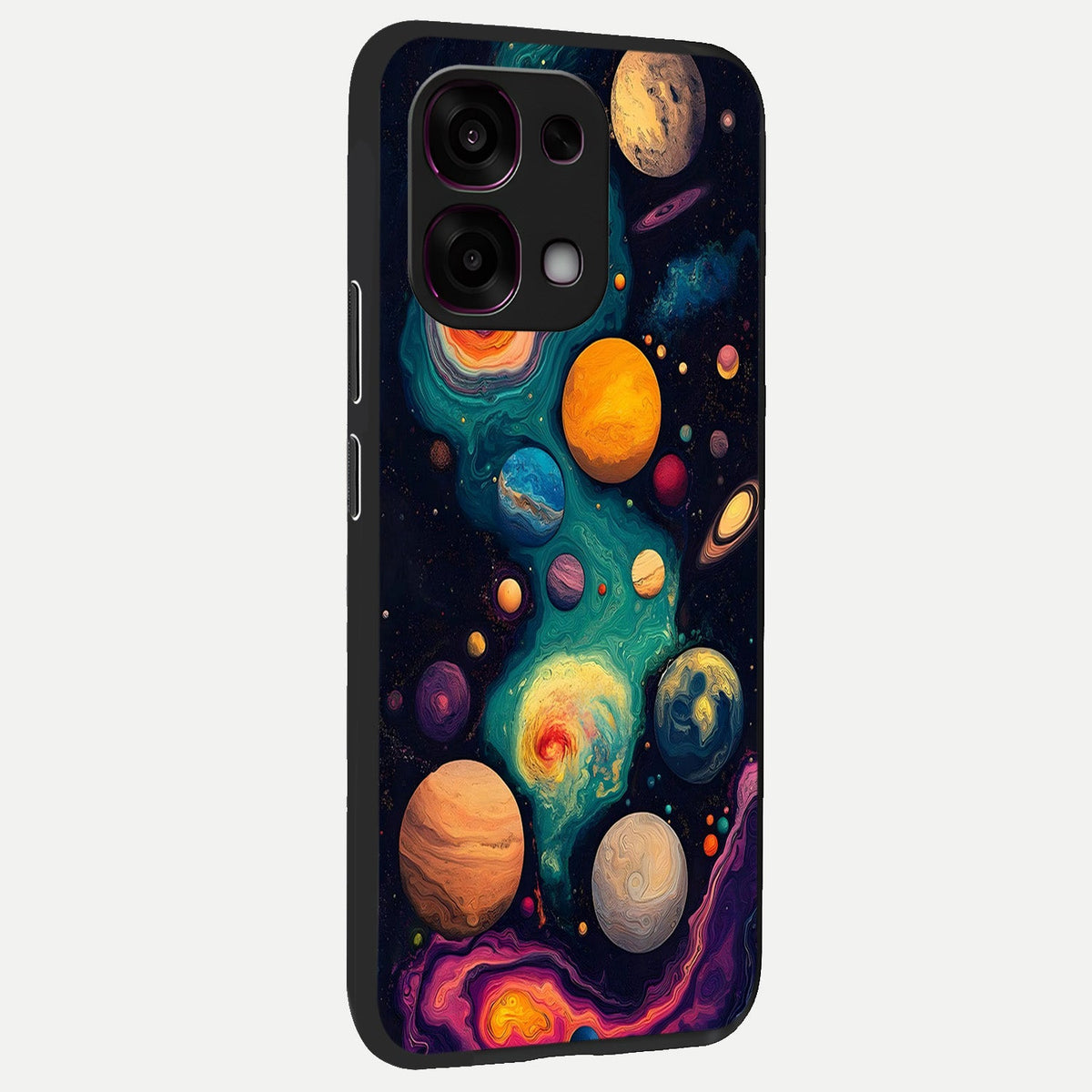  Cosmic Planet Journey back cover For Oppo F31 5G slim fit glass case with vibrant aesthetic design