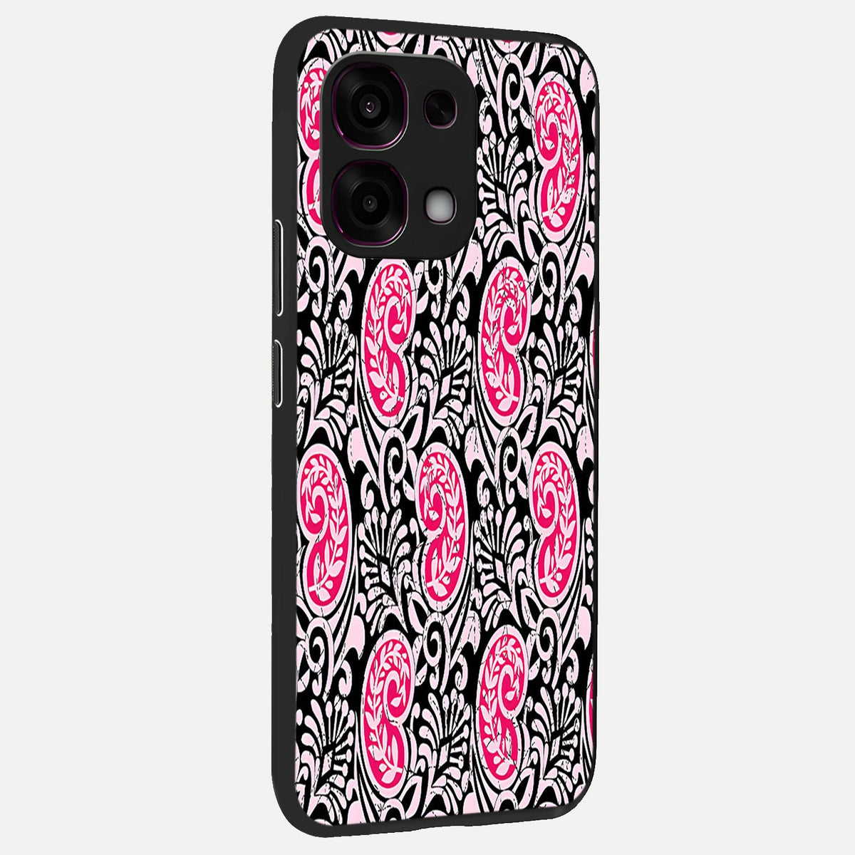  Crimson Paisley Charm back cover For Oppo F31 5G slim fit glass case with vibrant aesthetic design