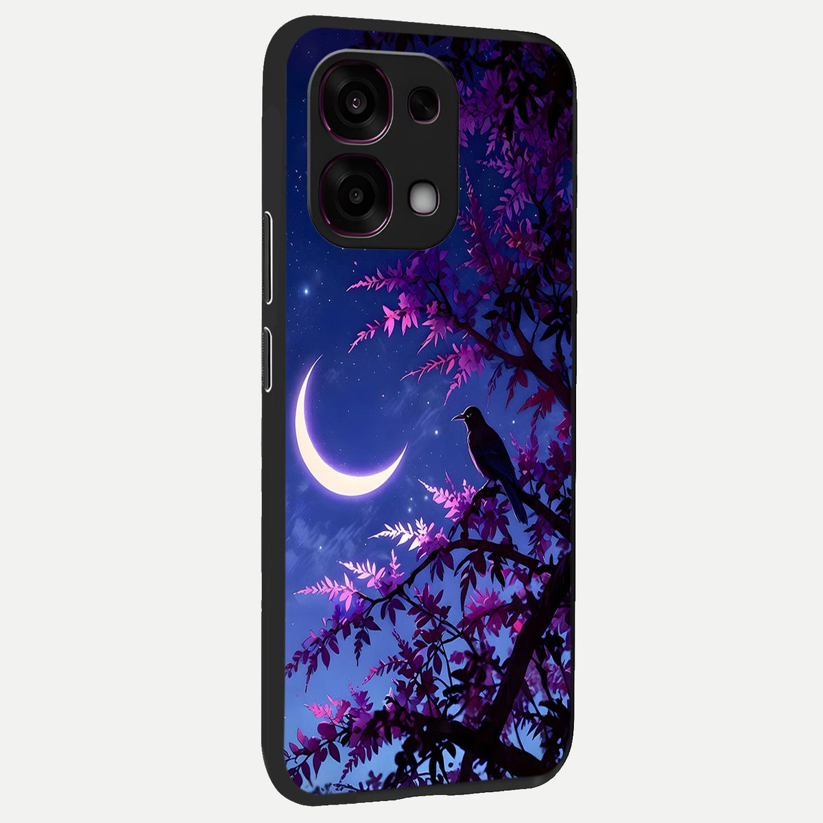  Crow And Moon Scenery back cover For Oppo F31 5G slim fit glass case with vibrant aesthetic design