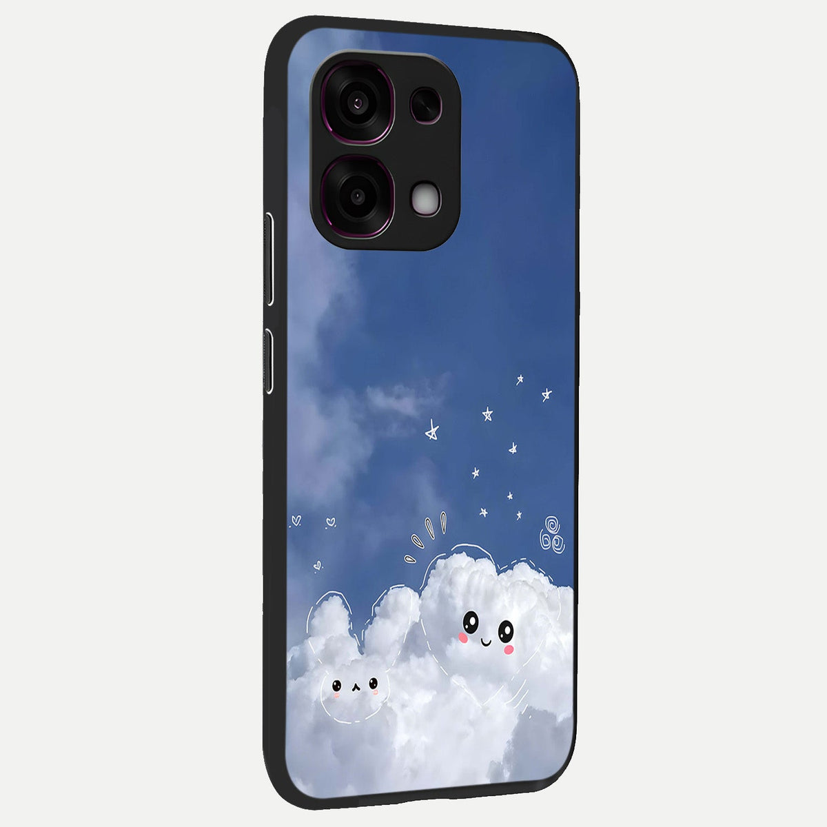  Cute Blossom Cloud back cover For Oppo F31 5G slim fit glass case with vibrant aesthetic design