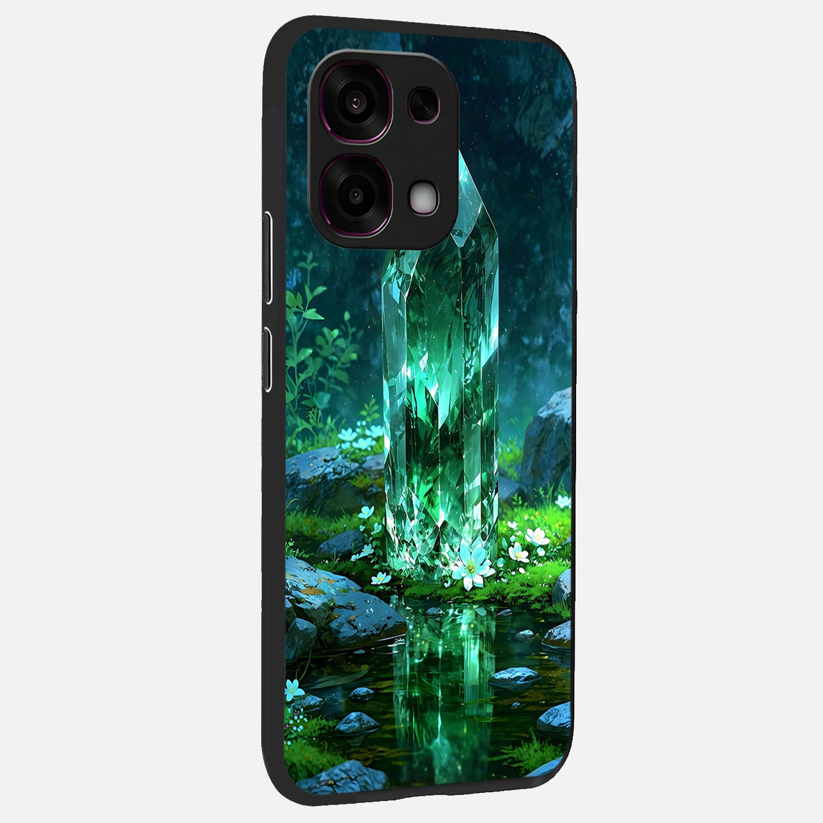  Emerald Light Crystal back cover For Oppo F31 5G slim fit glass case with vibrant aesthetic design