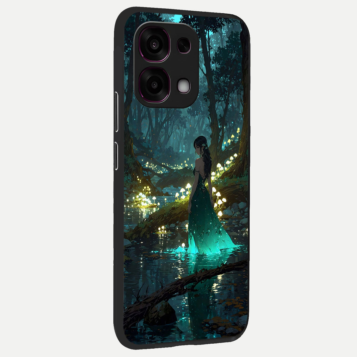  Enchanted Forest Glow back cover For Oppo F31 5G slim fit glass case with vibrant aesthetic design