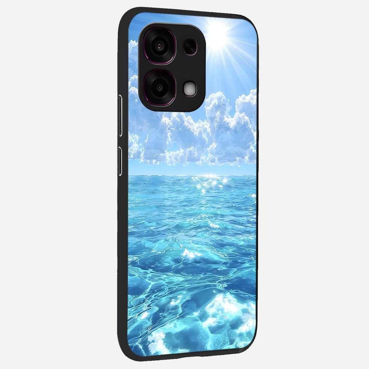  Endless Ocean Horizon back cover For Oppo F31 5G slim fit glass case with vibrant aesthetic design