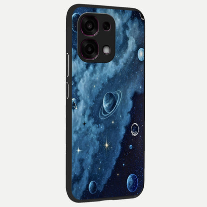  Galaxy Dream Space back cover For Oppo F31 5G slim fit glass case with vibrant aesthetic design