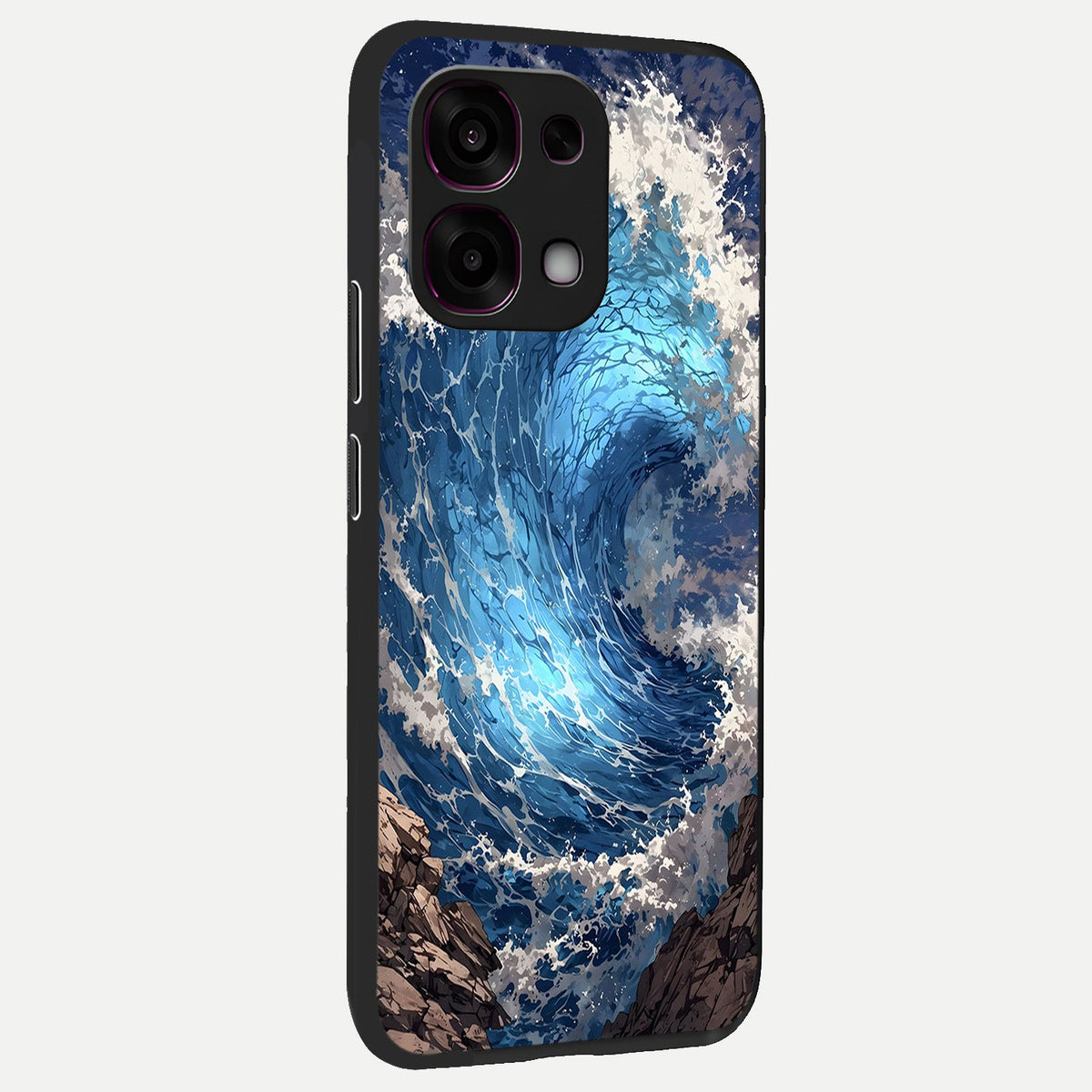  Giant Ocean Wave back cover For Oppo F31 5G slim fit glass case with vibrant aesthetic design