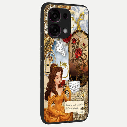  Golden Dream Belle back cover For Oppo F31 5G slim fit glass case with vibrant aesthetic design