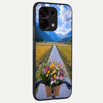  Golden Field Journey back cover For Oppo F31 5G slim fit glass case with vibrant aesthetic design