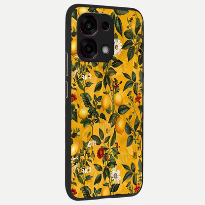  Golden Lemon Field back cover For Oppo F31 5G slim fit glass case with vibrant aesthetic design