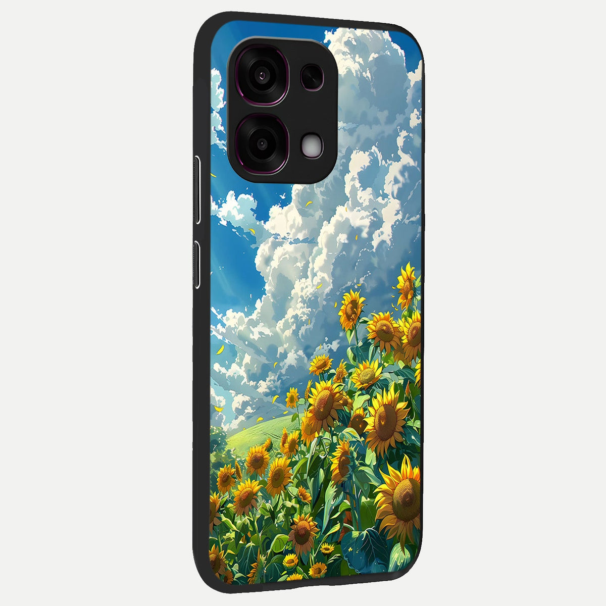 Golden Sun Glory back cover For Oppo F31 5G slim fit glass case with vibrant aesthetic design