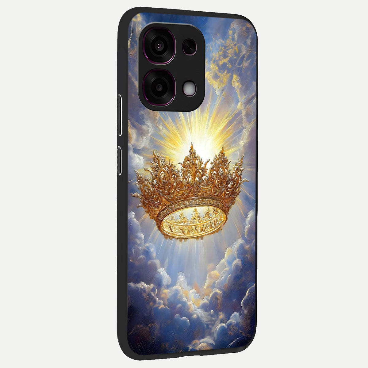  Heavenly Crown Light back cover For Oppo F31 5G slim fit glass case with vibrant aesthetic design