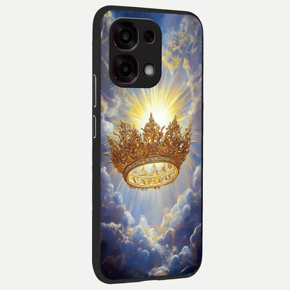  Heavenly Crown Light back cover For Oppo F31 5G slim fit glass case with vibrant aesthetic design