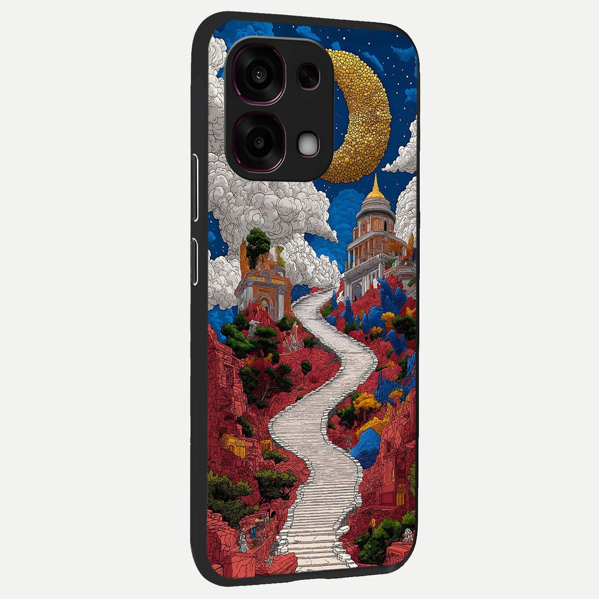  Heavenly Moon Path back cover For Oppo F31 5G slim fit glass case with vibrant aesthetic design